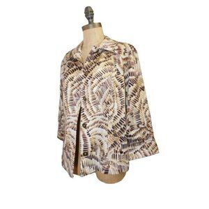 Chico's Size M Medium (1) Button Down Collared 3/4 Sleeve Jacket Top